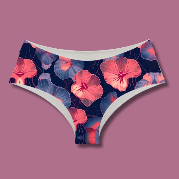 Monokini / Blue Flower Panties 