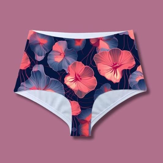 Culotte taille haute Fleur Bleu - Fr.LaJolieFun