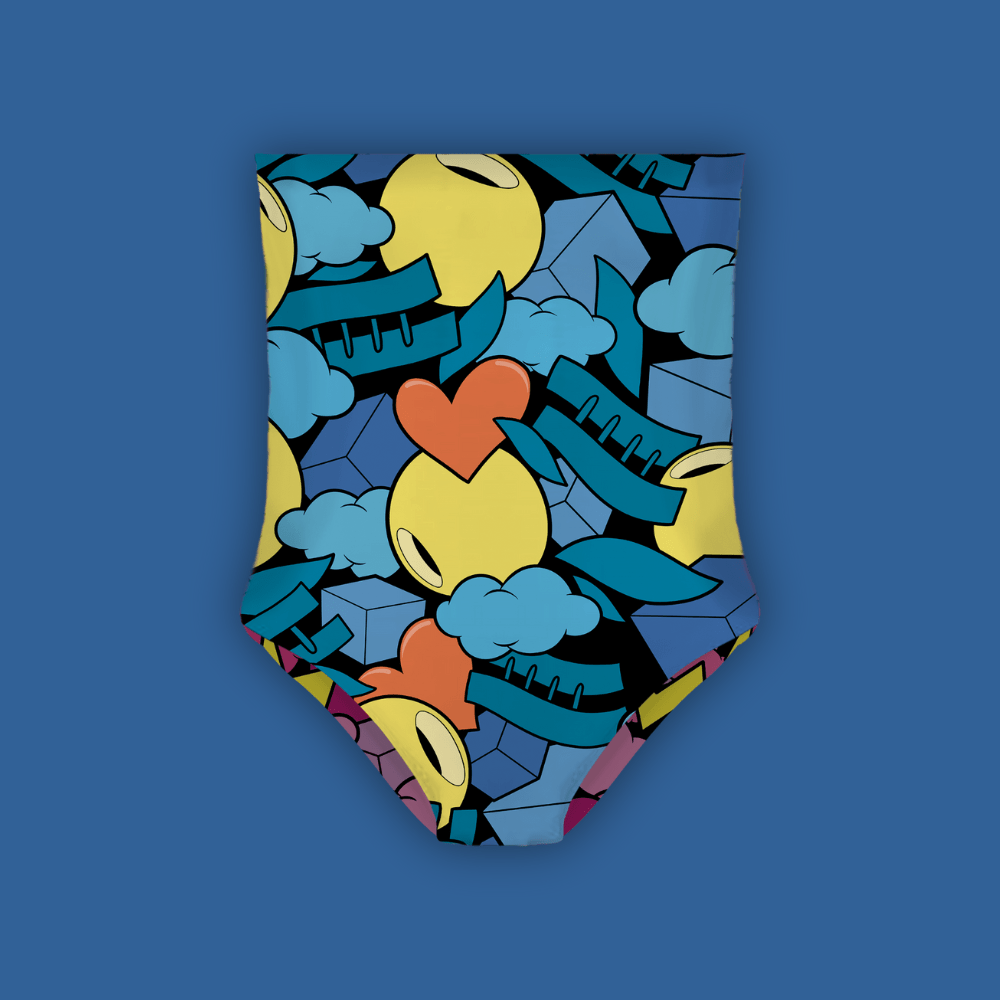 Maillot 1 pièce Réversible Happy Rose - Fr.LaJolieFun