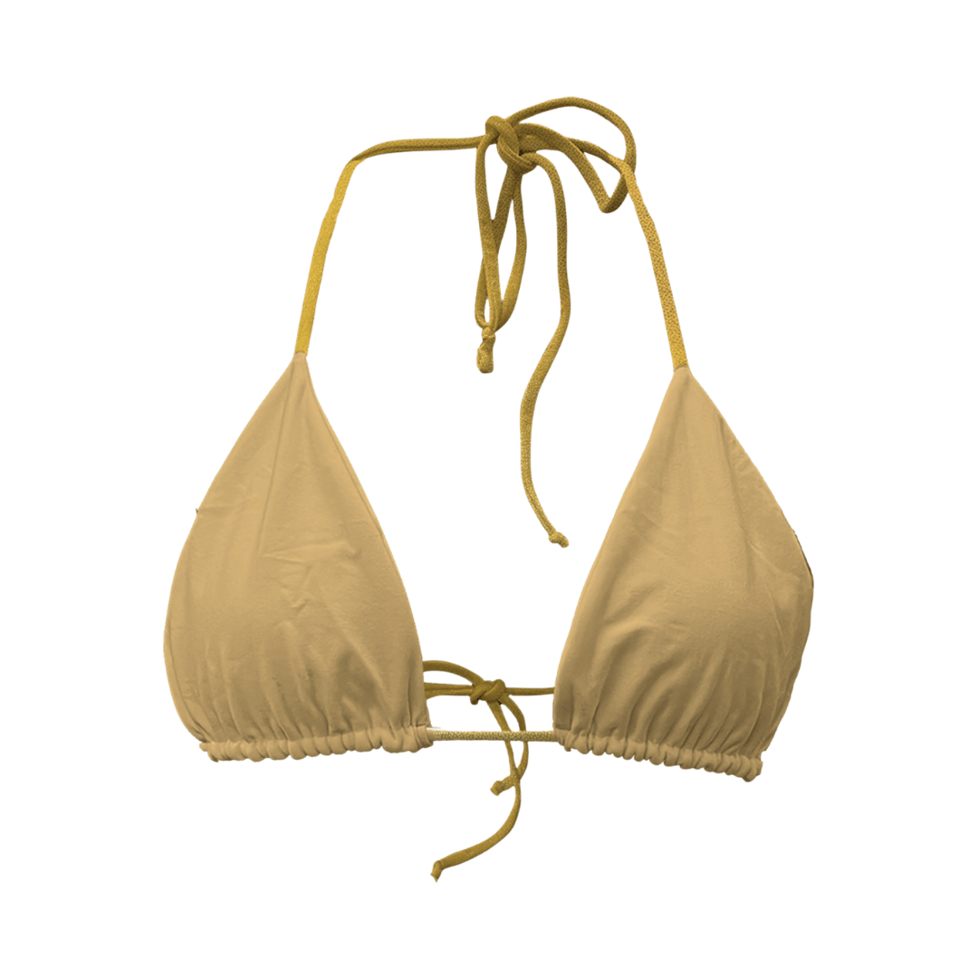 Top Triangle réversible doré pailleté / beige - Fr.LaJolieFun