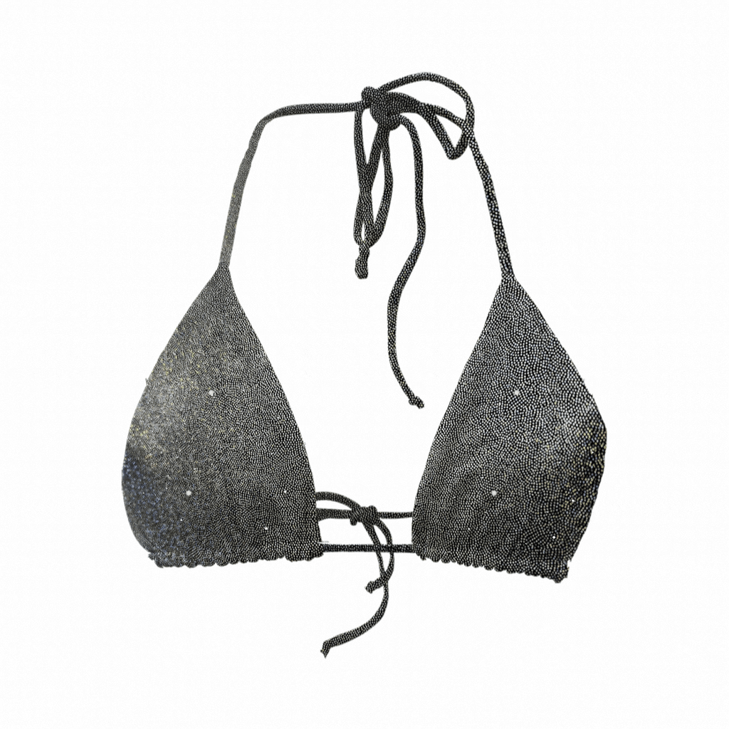 Schwarz glitzernd / schwarz Triangel Top