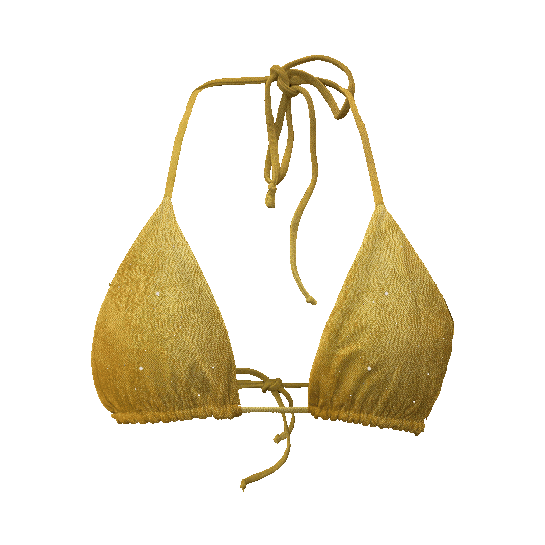 Golden glitzernd / weiß Triangel Top