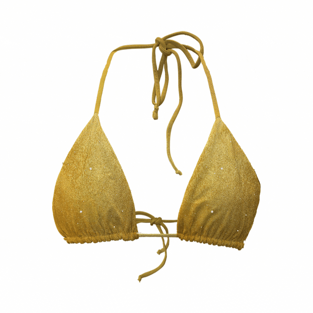 Golden glitzernd / weiß Triangel Top